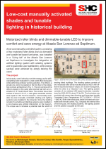 Low-cost manually activated shades and tunable lighting in historical building